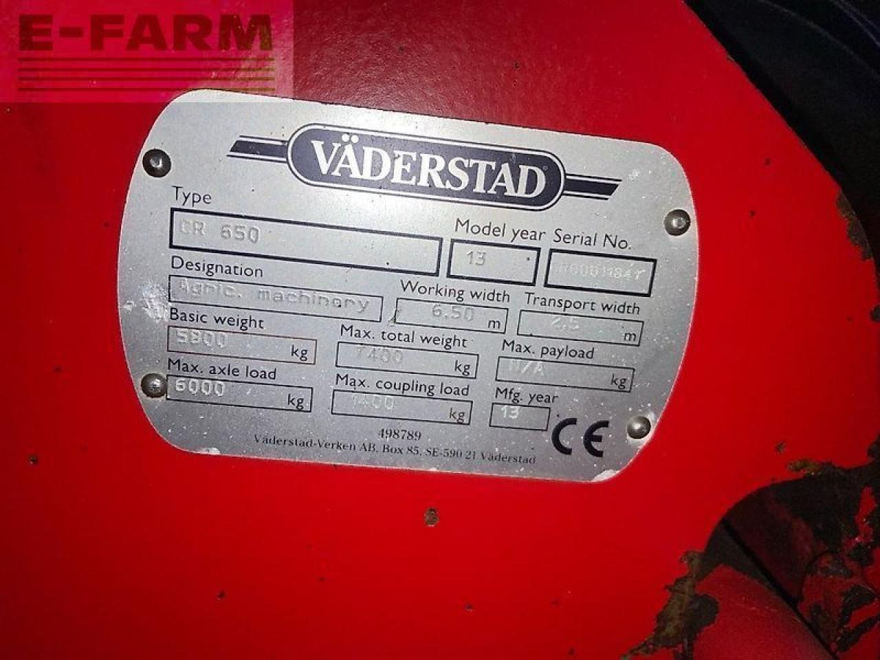 Väderstad carrier cr 650 - Grades de discos: foto 2 Väderstad carrier cr 650 - Grades de discos: foto 2
