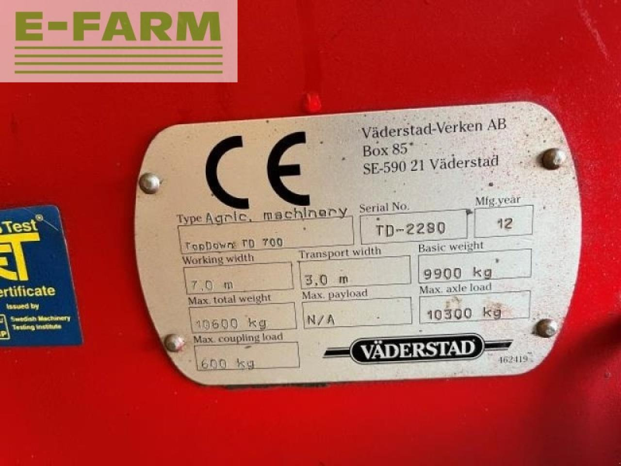 Väderstad topdown td700 - Cultivador: foto 4 Väderstad topdown td700 - Cultivador: foto 4