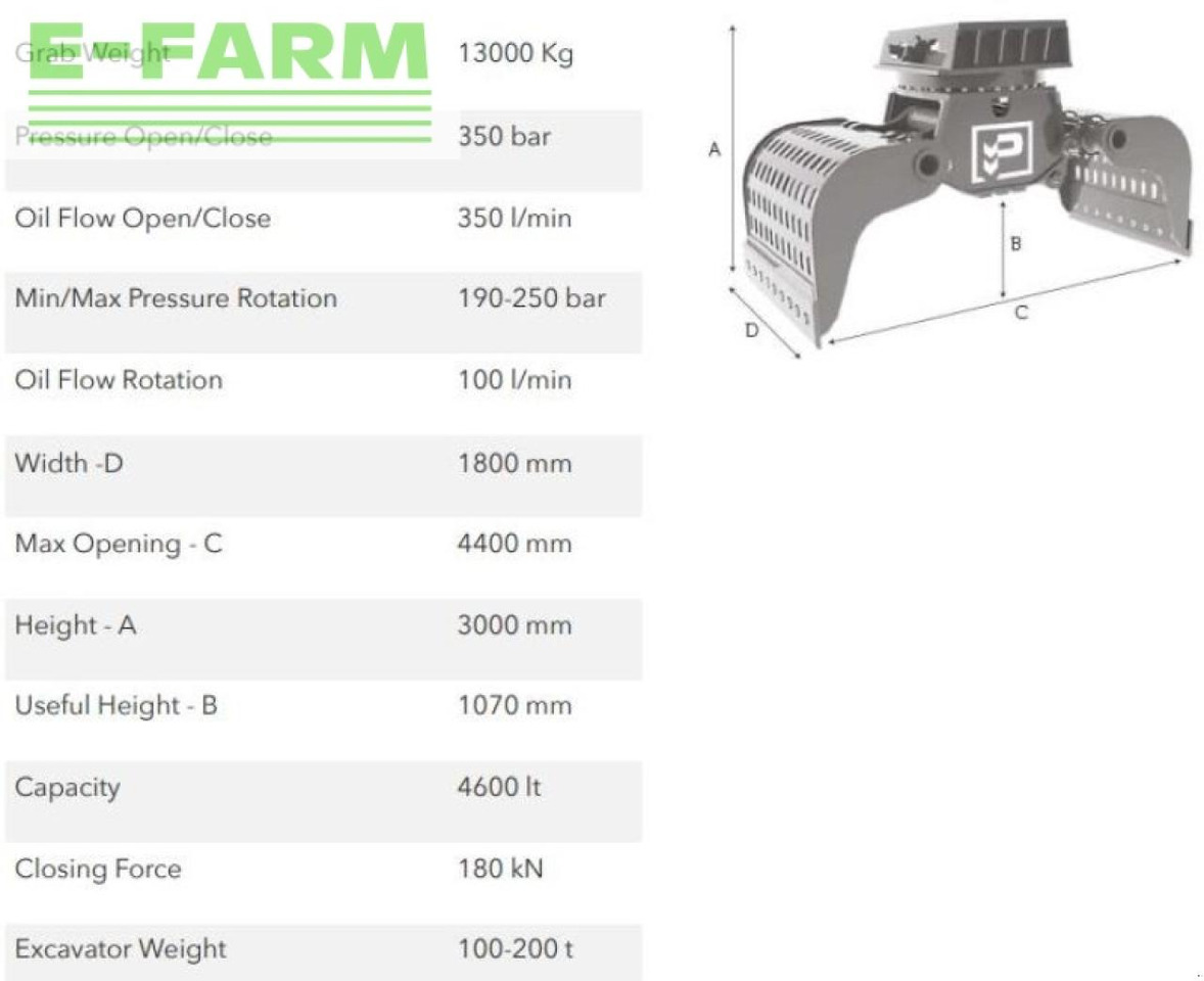 Hg100.200 - Garra de Máquina de construção: foto 2 Hg100.200 - Garra de Máquina de construção: foto 2