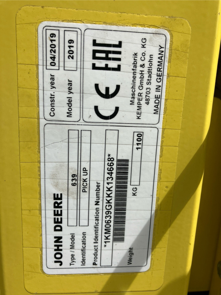 Colheitadeira John Deere 8600 mit Kemper 460 StalkBuster und 639 PickUp: foto 6
