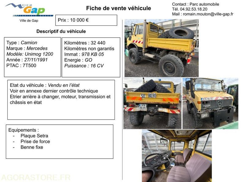 CAMION MERCEDES UNIMOG 1200 - Caminhão: foto 1 CAMION MERCEDES UNIMOG 1200 - Caminhão: foto 1