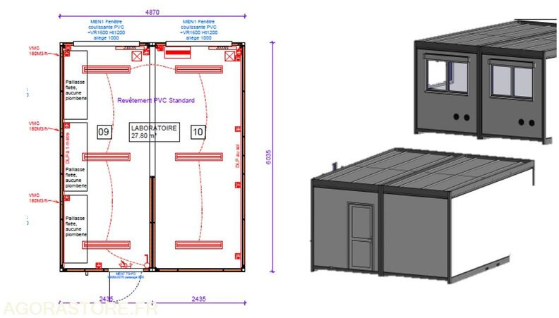 Module double "Laboratoire" - Casa contentor: foto 5 Module double "Laboratoire" - Casa contentor: foto 5