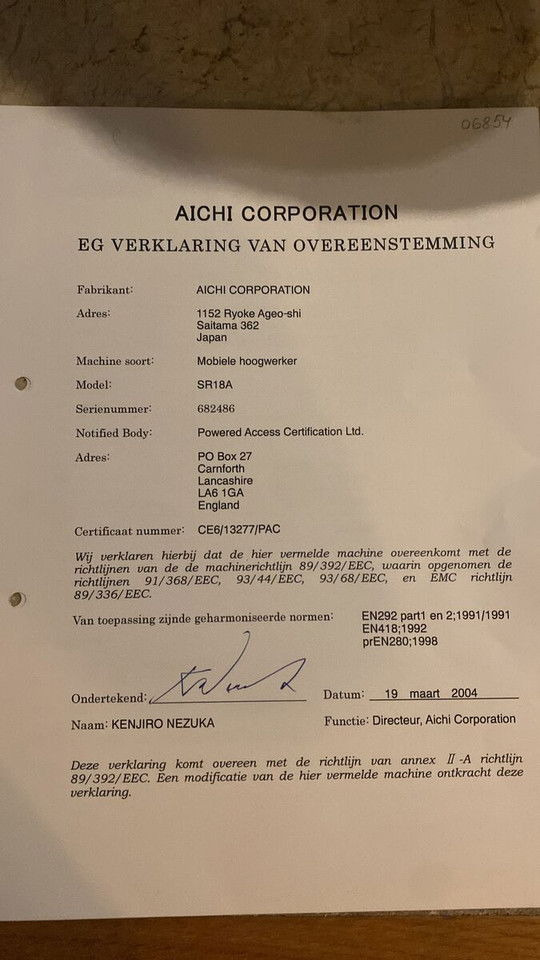 Plataforma telescópica Aichi SR18A: foto 16