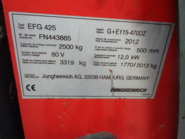 Empilhadeira Jungheinrich EFG425: foto 18