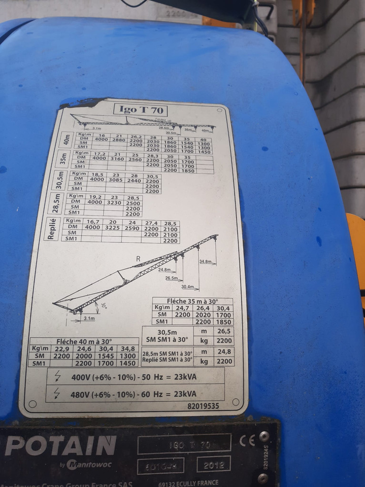 Potain IGO T70A - Grua automontante: foto 2 Potain IGO T70A - Grua automontante: foto 2