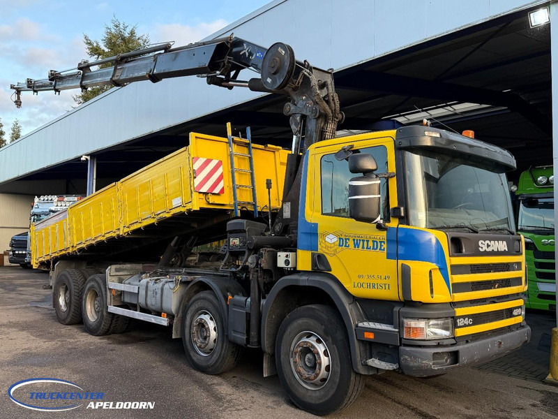 Scania P124-420 8x4 Naafreductie, Bladgeveerd, Handgeschakeld, HIAB 322 E5 - Caminhão basculante, Caminhão grua: foto 1 Scania P124-420 8x4 Naafreductie, Bladgeveerd, Handgeschakeld, HIAB 322 E5 - Caminhão basculante, Caminhão grua: foto 1