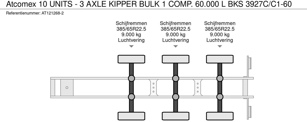 Atcomex 10 UNITS - 3 AXLE KIPPER BULK 1 COMP. 60 - Semirreboque silo: foto 5 Atcomex 10 UNITS - 3 AXLE KIPPER BULK 1 COMP. 60 - Semirreboque silo: foto 5
