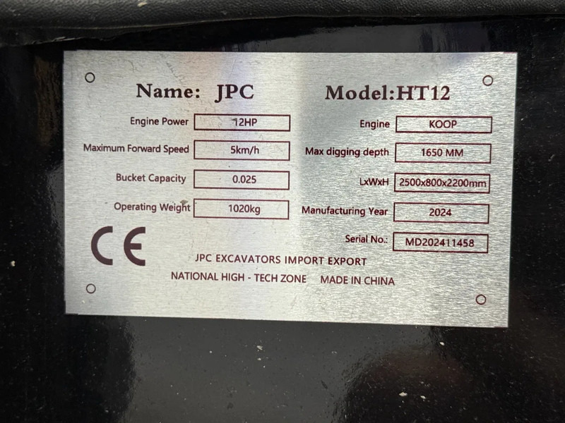 Mini escavadeira JPC HT12 - NEW AND UNUSED!: foto 6 Mini escavadeira JPC HT12 - NEW AND UNUSED!: foto 6