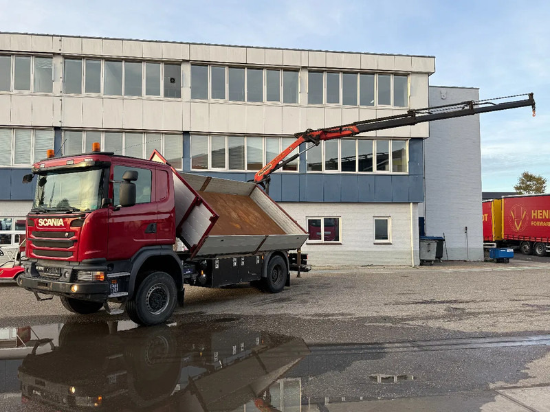 Scania G370 4X4 EURO 6 + 3-SIDE TIPPER + PALFINGER PK9002 + REMOTE - Caminhão basculante, Caminhão grua: foto 1 Scania G370 4X4 EURO 6 + 3-SIDE TIPPER + PALFINGER PK9002 + REMOTE - Caminhão basculante, Caminhão grua: foto 1