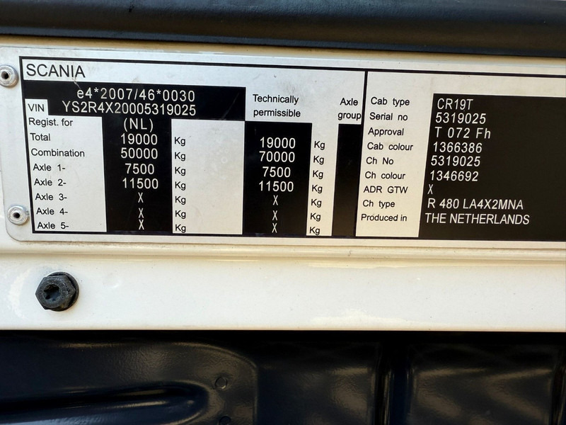 Tractor Scania R480 Topline Retarder NL Truck: foto 8