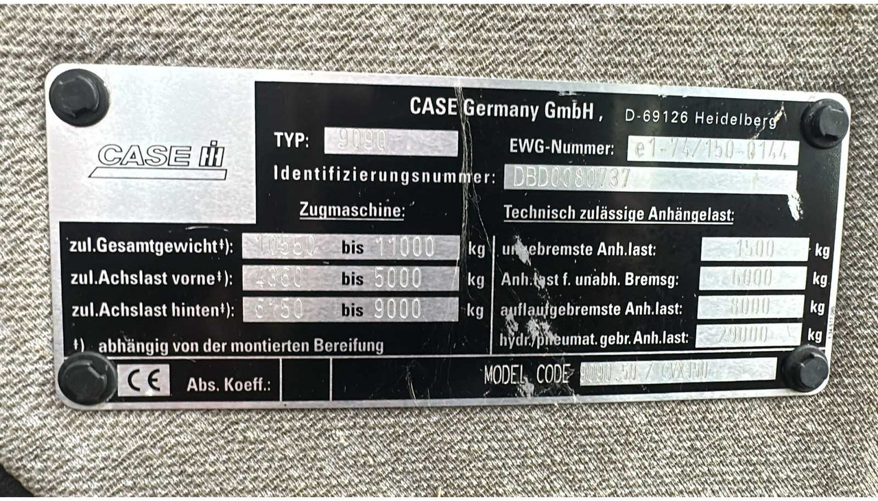 Trator 2001 CASE CVX 150 ALL-WHEEL DRIVE FARM TRACTOR: foto 11 Trator 2001 CASE CVX 150 ALL-WHEEL DRIVE FARM TRACTOR: foto 11