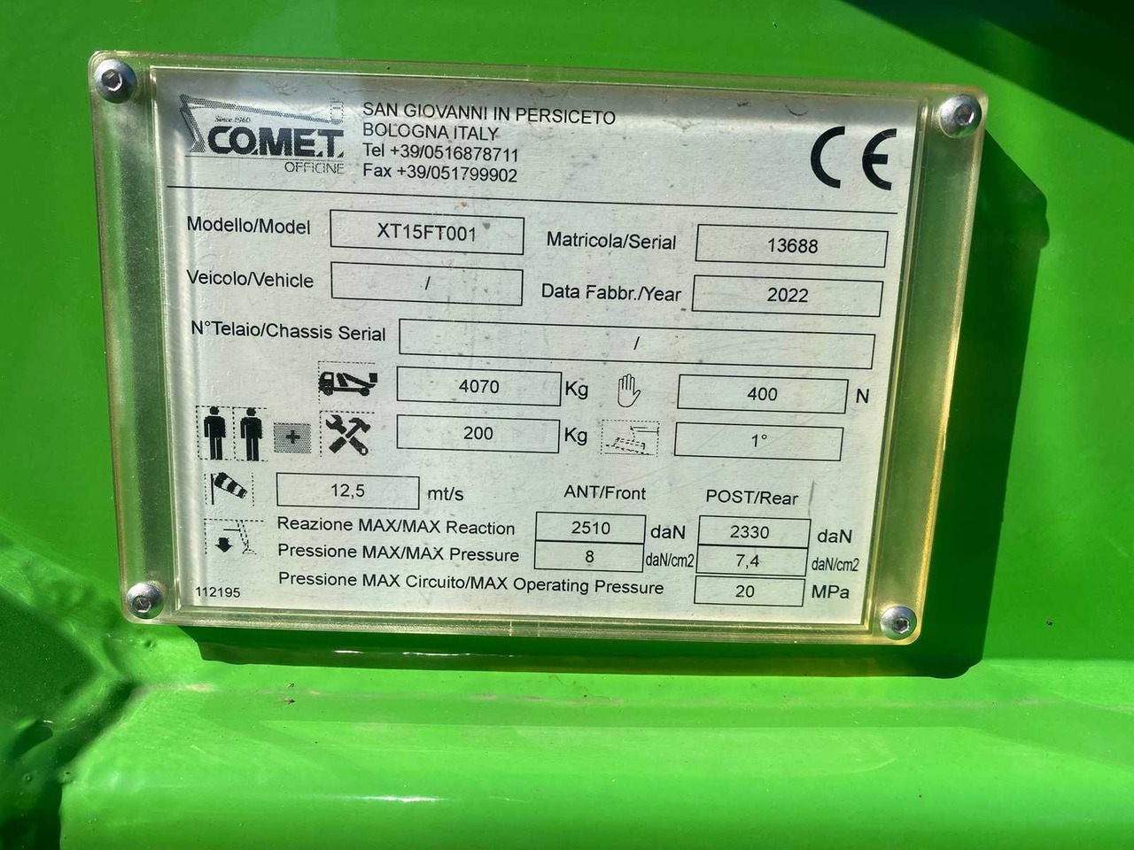 Plataforma aérea 2022 COMET LEOPARD 25 BOOM LIFT: foto 18 Plataforma aérea 2022 COMET LEOPARD 25 BOOM LIFT: foto 18