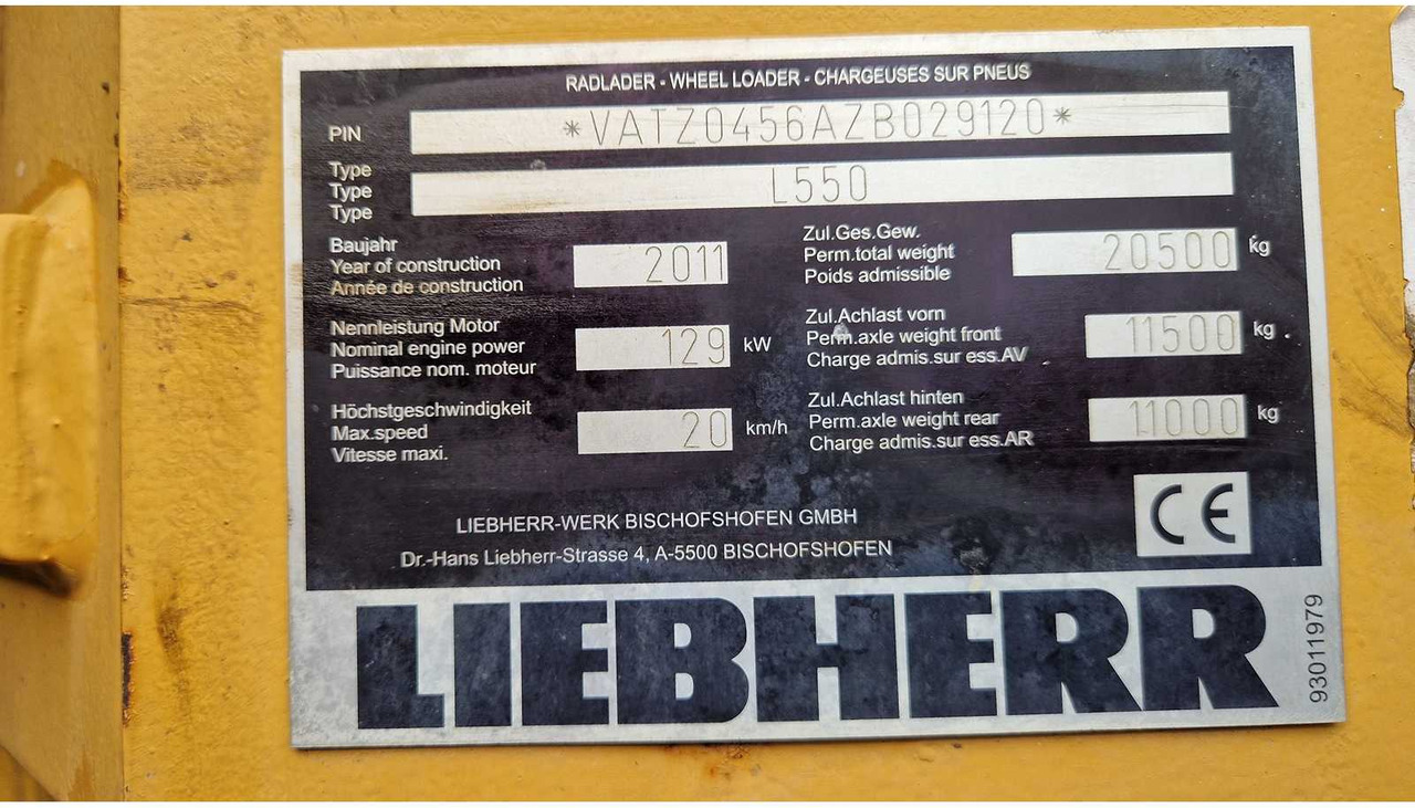 Carregadeira de rodas Liebherr L550: foto 44