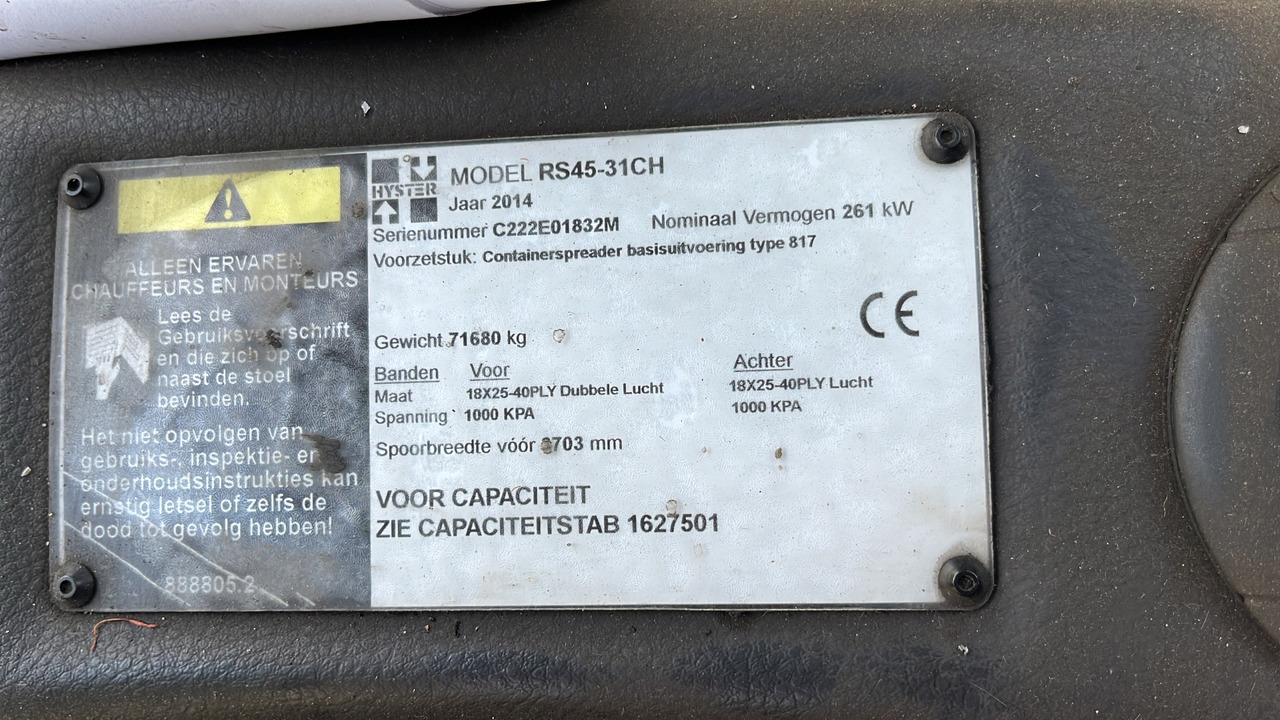 Reachstacker porta contentores Hyster RS45-31CH: foto 7 Reachstacker porta contentores Hyster RS45-31CH: foto 7
