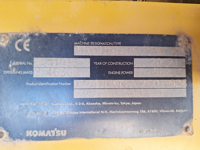 KOMATSU HD605-7EO - Caminhão fora de estrada: foto 5 KOMATSU HD605-7EO - Caminhão fora de estrada: foto 5
