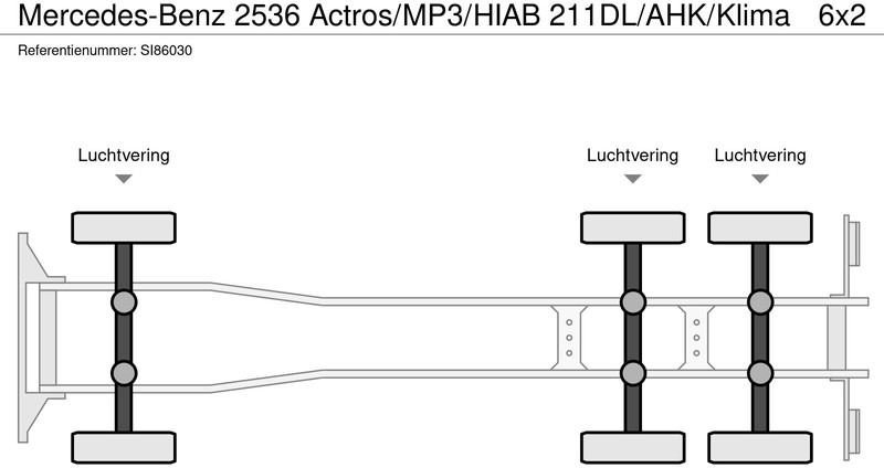 Camião de caixa aberta/ Plataforma Mercedes-Benz 2536 Actros/MP3/HIAB 211DL/AHK/Klima: foto 20