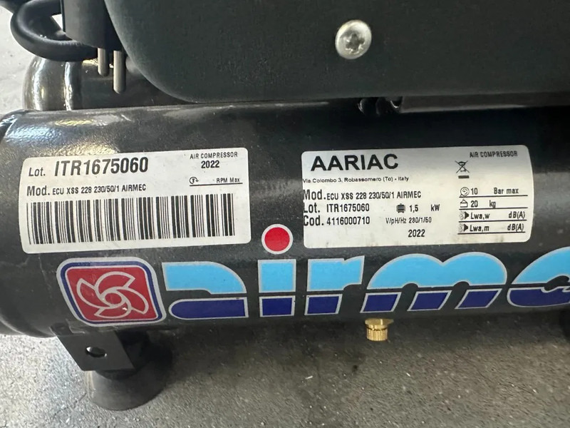 Airmec ECU XSS 228 Olievrije Zuigercompressor 2 PK 205 L / min 10 Bar New - Compressor de ar: foto 4 Airmec ECU XSS 228 Olievrije Zuigercompressor 2 PK 205 L / min 10 Bar New - Compressor de ar: foto 4
