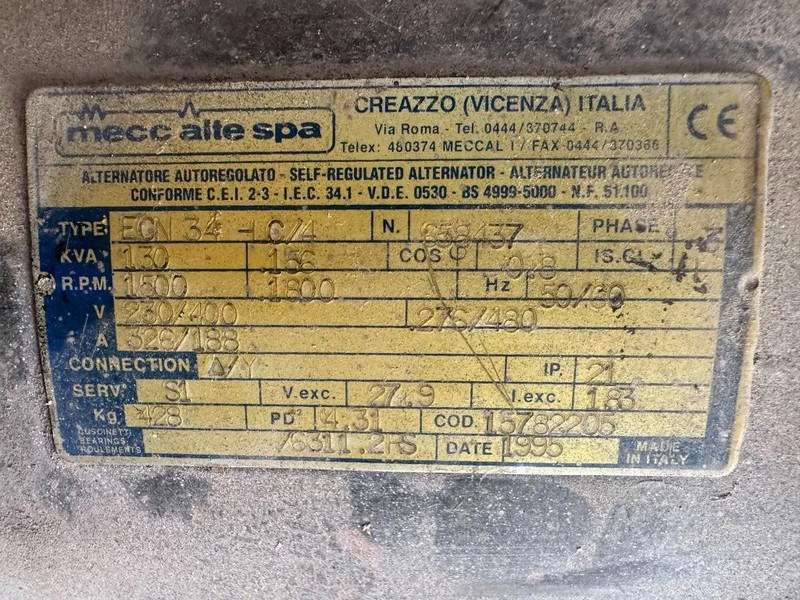Gerador elétrico Atlas-Copco QAS 130 Perkins Mecc Alte Spa 130 kVA Silent generatorset: foto 13