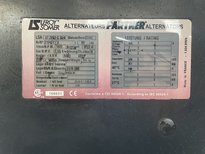 Caterpillar C12 Leroy Somer 400 kVA Silent generatorset - Gerador elétrico: foto 4 Caterpillar C12 Leroy Somer 400 kVA Silent generatorset - Gerador elétrico: foto 4