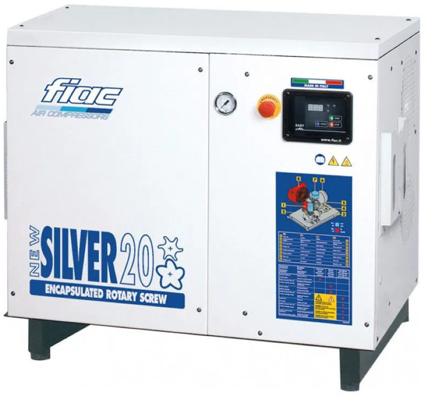 Fiac New Silver 20 Silent 15 kW 1900 L / min 10 Bar Elektrische Schroefcompressor - Compressor de ar: foto 1 Fiac New Silver 20 Silent 15 kW 1900 L / min 10 Bar Elektrische Schroefcompressor - Compressor de ar: foto 1
