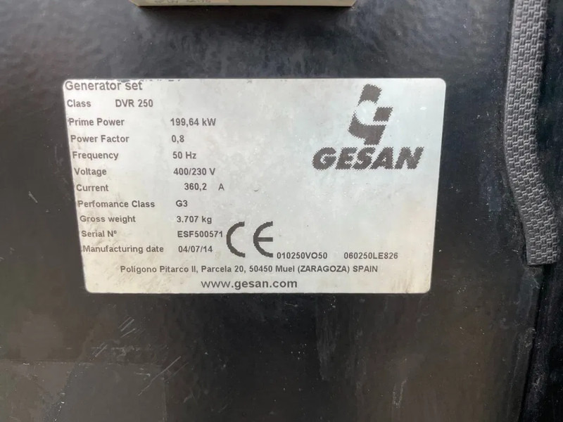 Gerador elétrico GESAN DVR 250 Volvo Penta - Leroy Somer 250 kVA silent generatorset: foto 9