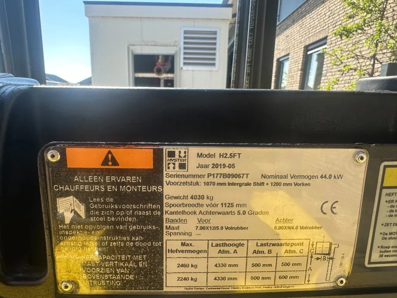 Hyster H2.5FT 2.5 ton Duplex Sideshift LPG Heftruck 2019 - Empilhadeira a gás: foto 4 Hyster H2.5FT 2.5 ton Duplex Sideshift LPG Heftruck 2019 - Empilhadeira a gás: foto 4