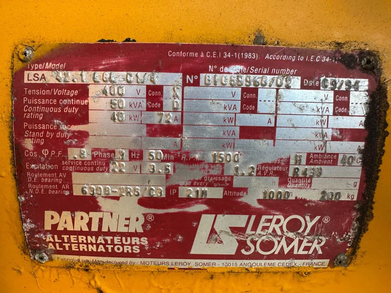 Gerador elétrico SDMO Yanmar Leroy Somer 50 kVA noodstroom generatorset 328 hours !: foto 11