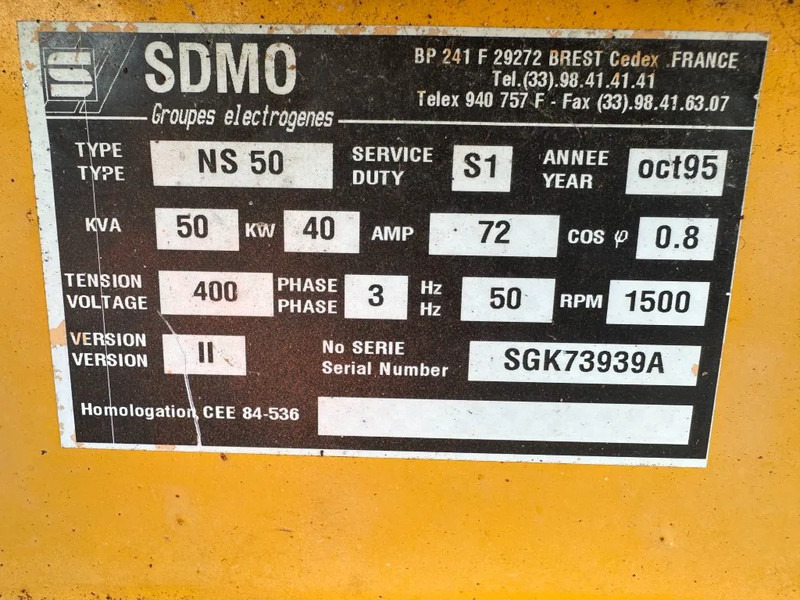 Gerador elétrico SDMO Yanmar Leroy Somer 50 kVA noodstroom generatorset 328 hours !: foto 9