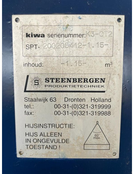 Steenbergen KIWA 1150 liter dieseltank dubbelwandig - Depósito de armazenamento: foto 4 Steenbergen KIWA 1150 liter dieseltank dubbelwandig - Depósito de armazenamento: foto 4
