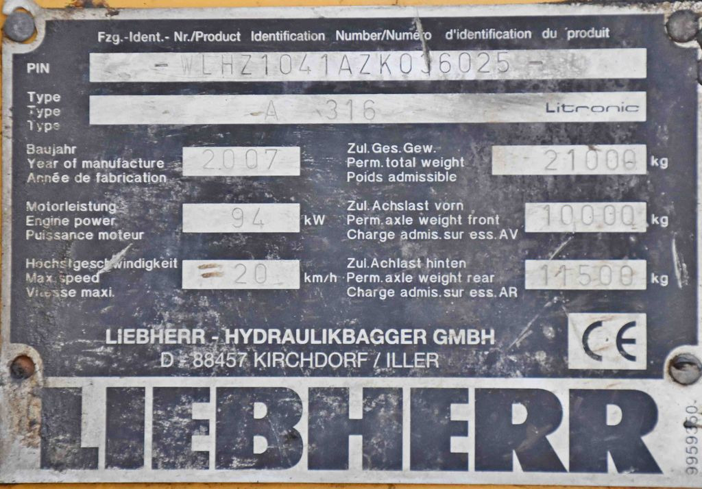 Escavadeira de rodas Liebherr PELLE A316 * Umschlagbagger * Topzustand! Liebherr PELLE A316 * Umschlagbagger * Topzustand!: foto 13