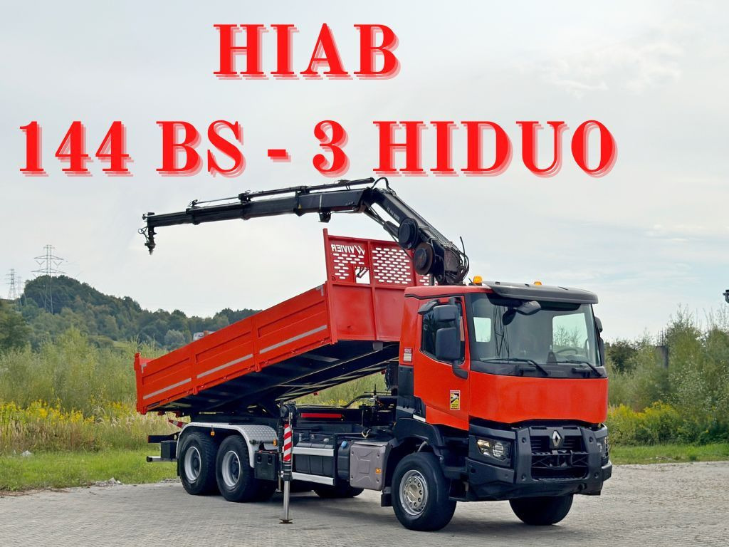 Renault K 380 * HIAB 144 BS - 3 HIDUO + FUNK * 6x4 * TOP - Caminhão basculante, Caminhão grua: foto 1 Renault K 380 * HIAB 144 BS - 3 HIDUO + FUNK * 6x4 * TOP - Caminhão basculante, Caminhão grua: foto 1