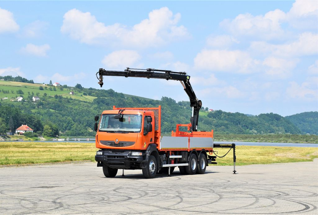 Renault KERAX 410 * HIAB 144 B-3 HIDUO / 6x4 * TOP - Caminhão grua, Camião de caixa aberta/ Plataforma: foto 2 Renault KERAX 410 * HIAB 144 B-3 HIDUO / 6x4 * TOP - Caminhão grua, Camião de caixa aberta/ Plataforma: foto 2