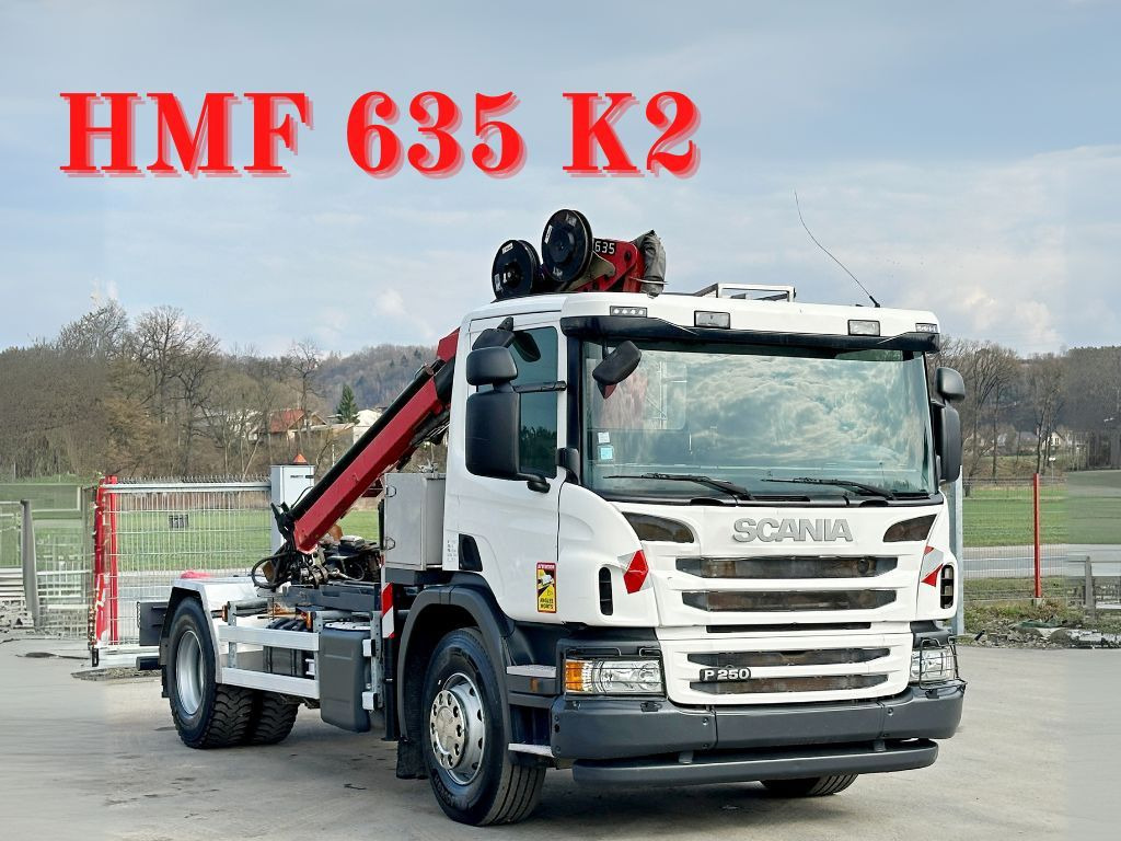 Scania P 250 * HMF 635 K2 + FUNK * TOPZUSTAND - Caminhão grua: foto 1 Scania P 250 * HMF 635 K2 + FUNK * TOPZUSTAND - Caminhão grua: foto 1