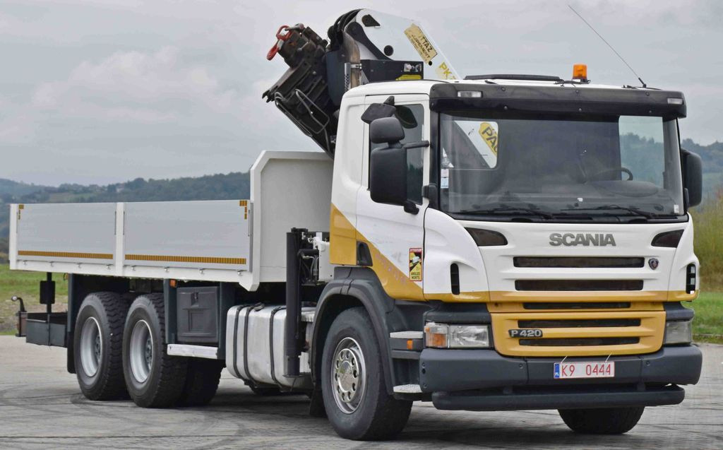 Scania P 420* PRITSCHE 6,40m * PK 29002+FUNK * 6x4 Scania P 420* PRITSCHE 6,40m * PK 29002+FUNK * 6x4 - Caminhão grua, Camião de caixa aberta/ Plataforma: foto 4 Scania P 420* PRITSCHE 6,40m * PK 29002+FUNK * 6x4 Scania P 420* PRITSCHE 6,40m * PK 29002+FUNK * 6x4 - Caminhão grua, Camião de caixa aberta/ Plataforma: foto 4
