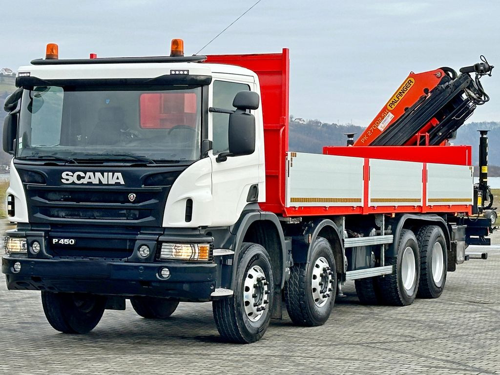 Scania P 450 * PK 27002 - SH + FUNK * 8x4 * TOPZUSTAND - Caminhão grua, Camião de caixa aberta/ Plataforma: foto 4 Scania P 450 * PK 27002 - SH + FUNK * 8x4 * TOPZUSTAND - Caminhão grua, Camião de caixa aberta/ Plataforma: foto 4