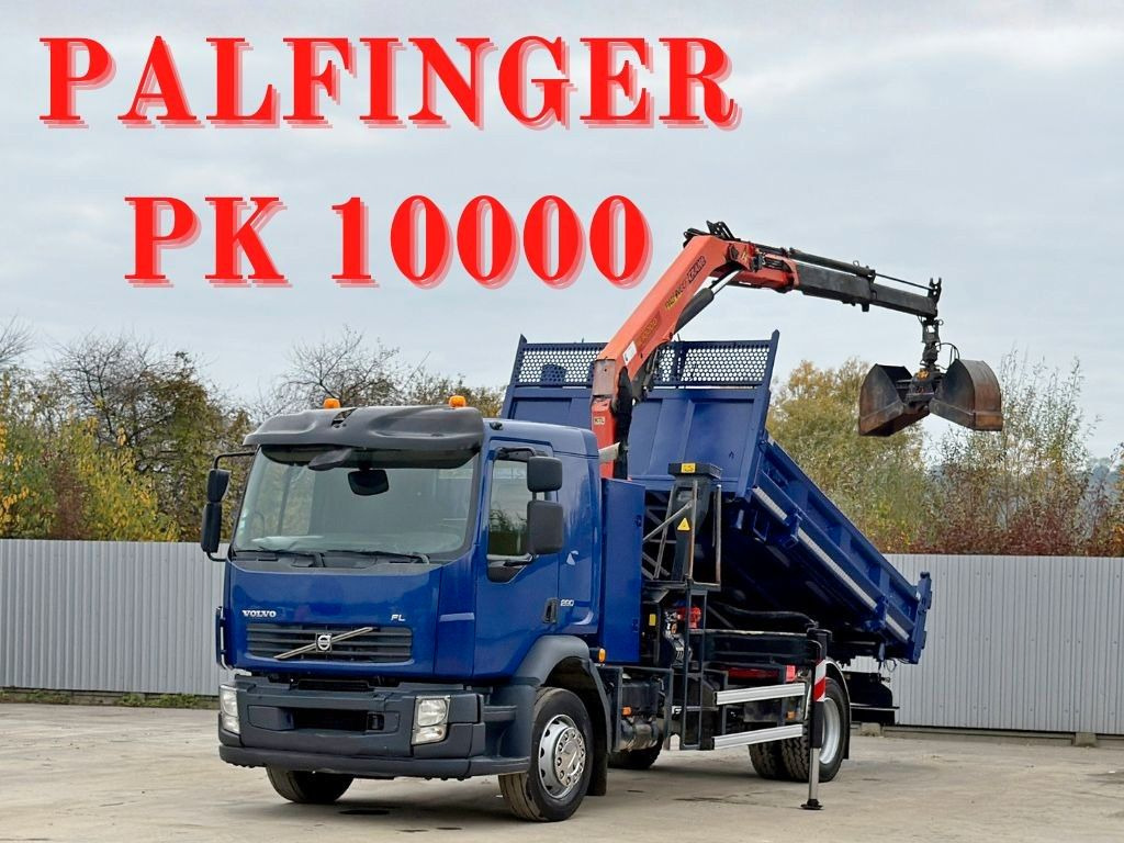 Volvo FL280 KIPPER 4,35m * PALFINGER PK 10000 + FUNK - Caminhão basculante, Caminhão grua: foto 1 Volvo FL280 KIPPER 4,35m * PALFINGER PK 10000 + FUNK - Caminhão basculante, Caminhão grua: foto 1