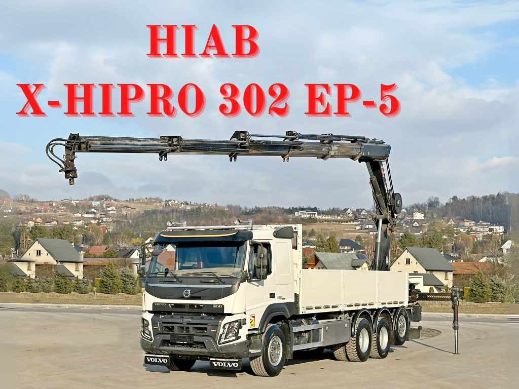 Volvo FMX 460 HIAB X - HIPRO 302 EP - 5 + FUNK/ 8x4 - Caminhão grua, Camião de caixa aberta/ Plataforma: foto 1 Volvo FMX 460 HIAB X - HIPRO 302 EP - 5 + FUNK/ 8x4 - Caminhão grua, Camião de caixa aberta/ Plataforma: foto 1