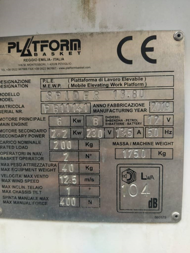 Platform Basket 13.80  - Plataforma aérea: foto 4 Platform Basket 13.80  - Plataforma aérea: foto 4
