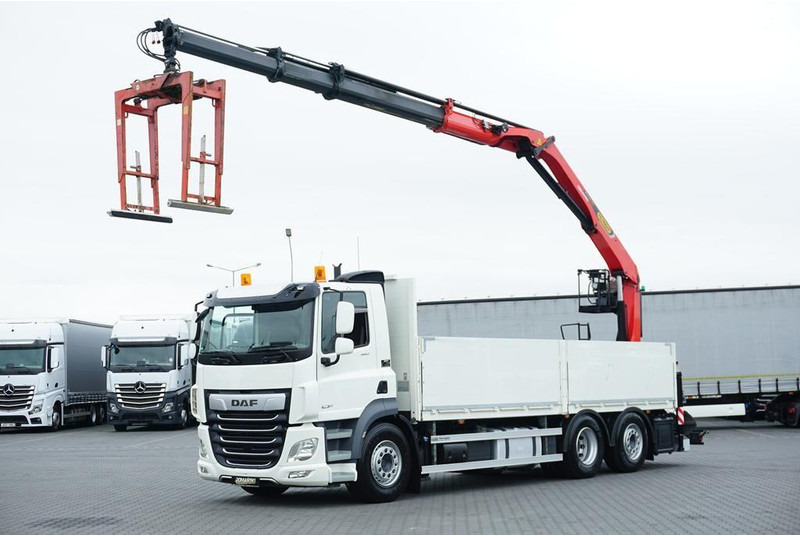 DAF CF / 480 / 6 X 2 / SKRZYNIOWY + HDS / PALFINGER PK 22 001L / OŚ - Camião de caixa aberta/ Plataforma, Caminhão grua: foto 1 DAF CF / 480 / 6 X 2 / SKRZYNIOWY + HDS / PALFINGER PK 22 001L / OŚ - Camião de caixa aberta/ Plataforma, Caminhão grua: foto 1