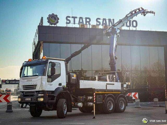 Iveco TRAKKER 450 6x6 PM41S FLY JIB Crane Kipper - Camião de caixa aberta/ Plataforma, Caminhão grua: foto 1 Iveco TRAKKER 450 6x6 PM41S FLY JIB Crane Kipper - Camião de caixa aberta/ Plataforma, Caminhão grua: foto 1