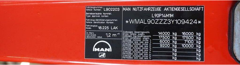 Caminhão chassi MAN LE 220 / 4 X 4 / DOKA / DO ZABUDOWY / KAMPER: foto 11