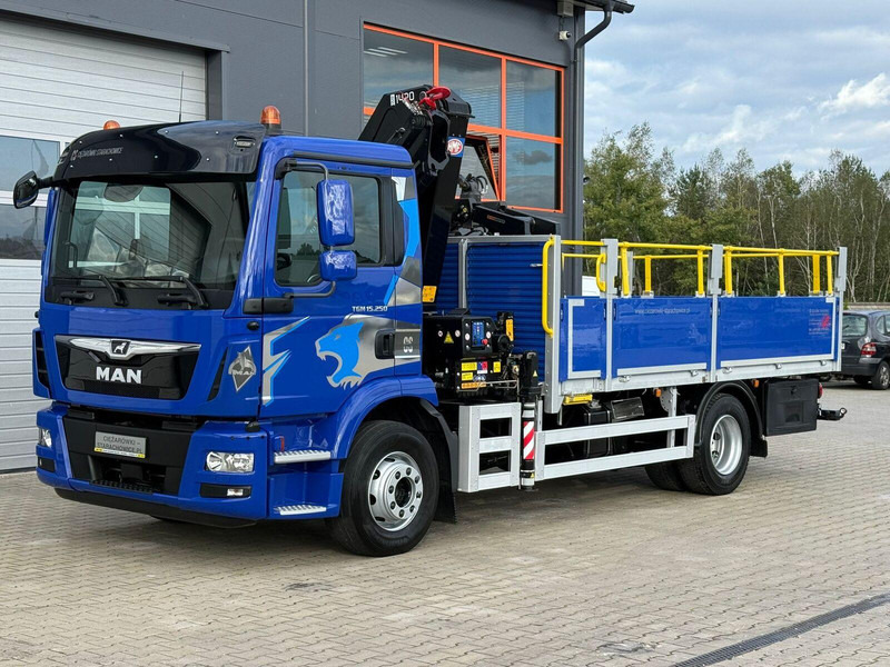 MAN TGM 15.250 skrzynia z żurawiem // E6 // HMF 1520 K1 HDS dzwig kr - Camião de caixa aberta/ Plataforma, Caminhão grua: foto 1 MAN TGM 15.250 skrzynia z żurawiem // E6 // HMF 1520 K1 HDS dzwig kr - Camião de caixa aberta/ Plataforma, Caminhão grua: foto 1