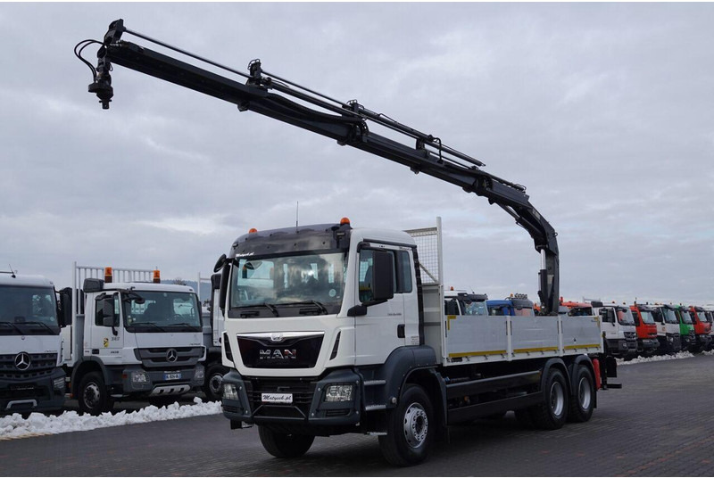 MAN TGS 26.400 / 6x4 / SKRZYNIOWY - 6,5M / HDS HIAB 188 4xwysów 13 M - Camião de caixa aberta/ Plataforma, Caminhão grua: foto 1 MAN TGS 26.400 / 6x4 / SKRZYNIOWY - 6,5M / HDS HIAB 188 4xwysów 13 M - Camião de caixa aberta/ Plataforma, Caminhão grua: foto 1