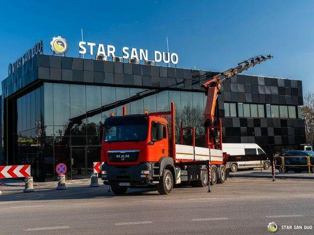 MAN TGS 35.400 PALFINGER PK 44002 WINCH TRIDEM KRAN - Camião de caixa aberta/ Plataforma, Caminhão grua: foto 1 MAN TGS 35.400 PALFINGER PK 44002 WINCH TRIDEM KRAN - Camião de caixa aberta/ Plataforma, Caminhão grua: foto 1