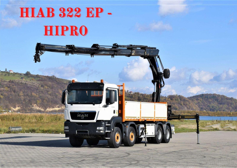 MAN TGS 35.440 * HIAB 322 EP-5HIPRO+FUNK / 8x4! - Camião de caixa aberta/ Plataforma, Caminhão grua: foto 1 MAN TGS 35.440 * HIAB 322 EP-5HIPRO+FUNK / 8x4! - Camião de caixa aberta/ Plataforma, Caminhão grua: foto 1