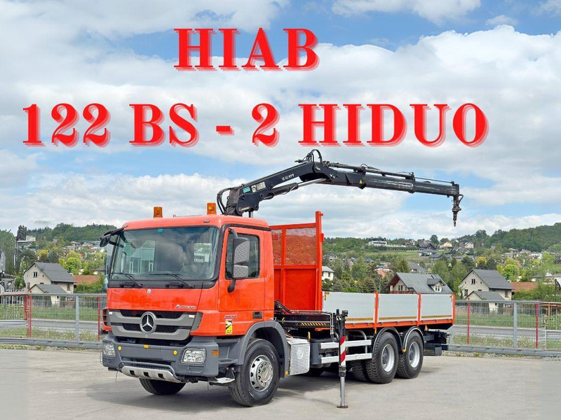 Mercedes-Benz ACTROS 2636 *HIAB 122 BS-2 HIDUO + FUNK/6x4 * TOP - Camião de caixa aberta/ Plataforma, Caminhão grua: foto 1 Mercedes-Benz ACTROS 2636 *HIAB 122 BS-2 HIDUO + FUNK/6x4 * TOP - Camião de caixa aberta/ Plataforma, Caminhão grua: foto 1