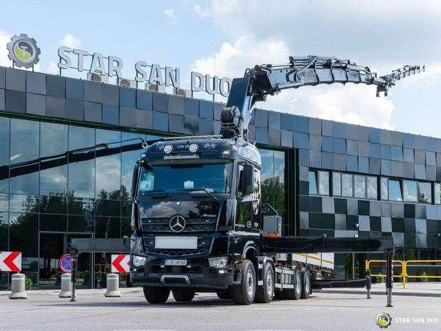 Mercedes-Benz AROCS 3251 8x4 HMF 8520 Fly Jib Winch - Camião de caixa aberta/ Plataforma, Caminhão grua: foto 1 Mercedes-Benz AROCS 3251 8x4 HMF 8520 Fly Jib Winch - Camião de caixa aberta/ Plataforma, Caminhão grua: foto 1