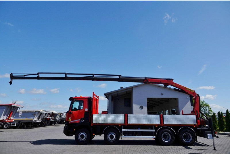 Renault C 430 / 8x4 / SKRZYNIOWY 7 M + HDS PALFINGER PK 2300-EH / WYSÓW - Camião de caixa aberta/ Plataforma, Caminhão grua: foto 2 Renault C 430 / 8x4 / SKRZYNIOWY 7 M + HDS PALFINGER PK 2300-EH / WYSÓW - Camião de caixa aberta/ Plataforma, Caminhão grua: foto 2