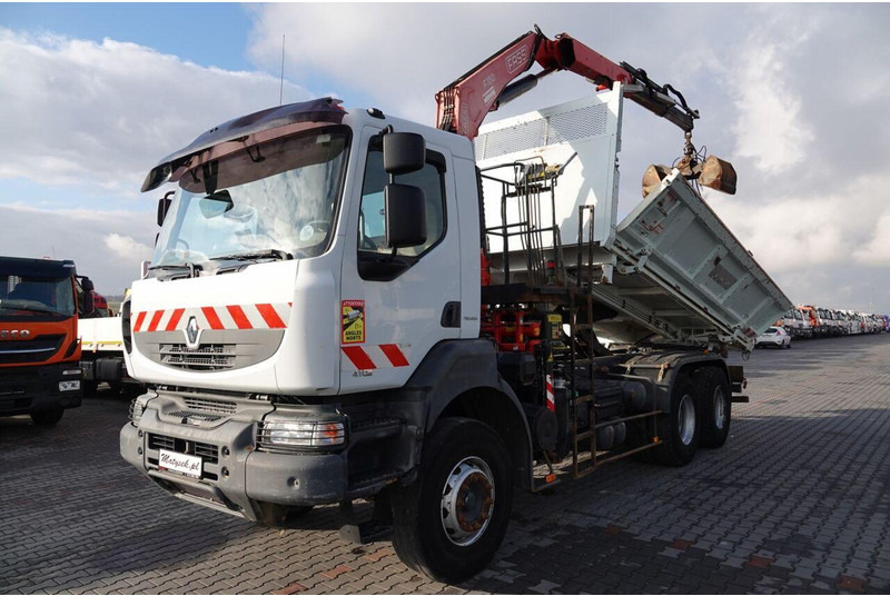 Renault KERAX 410 / 6x4 / WYWROTKA + HDS FASSI F150 / HYDROBURTA / BORDM - Caminhão basculante, Caminhão grua: foto 2 Renault KERAX 410 / 6x4 / WYWROTKA + HDS FASSI F150 / HYDROBURTA / BORDM - Caminhão basculante, Caminhão grua: foto 2