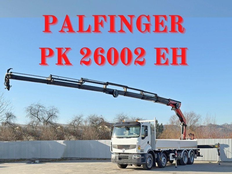 Renault Premium 430 DXI * PRITSCHE 7,40m *PK 26002 EH - Camião de caixa aberta/ Plataforma, Caminhão grua: foto 1 Renault Premium 430 DXI * PRITSCHE 7,40m *PK 26002 EH - Camião de caixa aberta/ Plataforma, Caminhão grua: foto 1